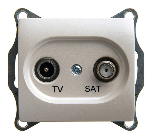 Розетка TV-SAT Schneider Electric GLOSSA, проходная, перламутр