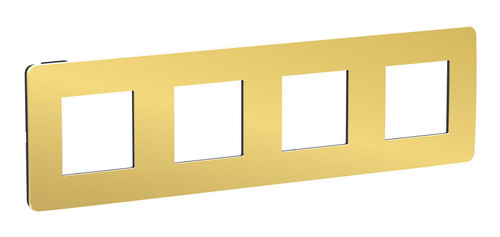 Рамка 4 поста Schneider Electric UNICA NEW STUDIO, два цвета, золото, антрацит
