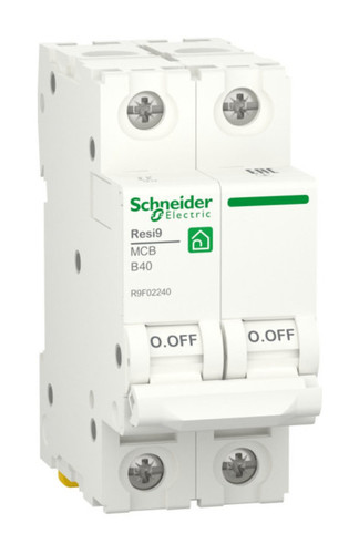 Автоматический выключатель Schneider Electric Resi9 2P 40А (B) 6кА, R9F02240