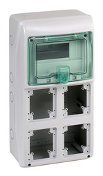 Распределительный шкаф KAEDRA, 8 мод., IP65, навесной, пластик, зеленая дверь