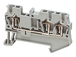Клеммник пружинный проходной Linergy TR 2,5 мм², серый, NSYTRR23