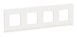 Рамка 4 поста UNICA PURE, горизонтальная, белое стекло, белый
