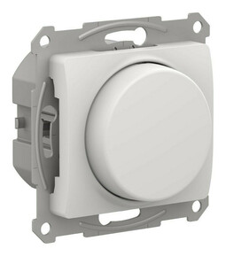 Светорегулятор поворотно-нажимной Systeme Electric GLOSSA, скрытый монтаж, белый, GSL000123